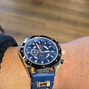Elegant Blue and Silver Watch